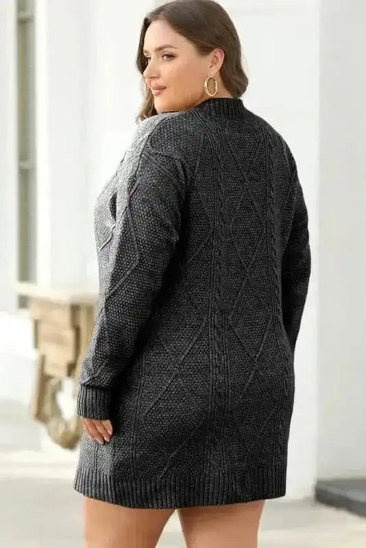 Sweater Dresses Jumper Dress - Cable Knit Loose Fit