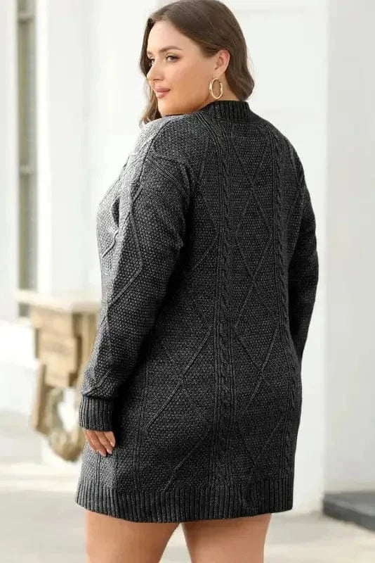 Sweater Dresses Jumper Dress - Cable Knit Loose Fit