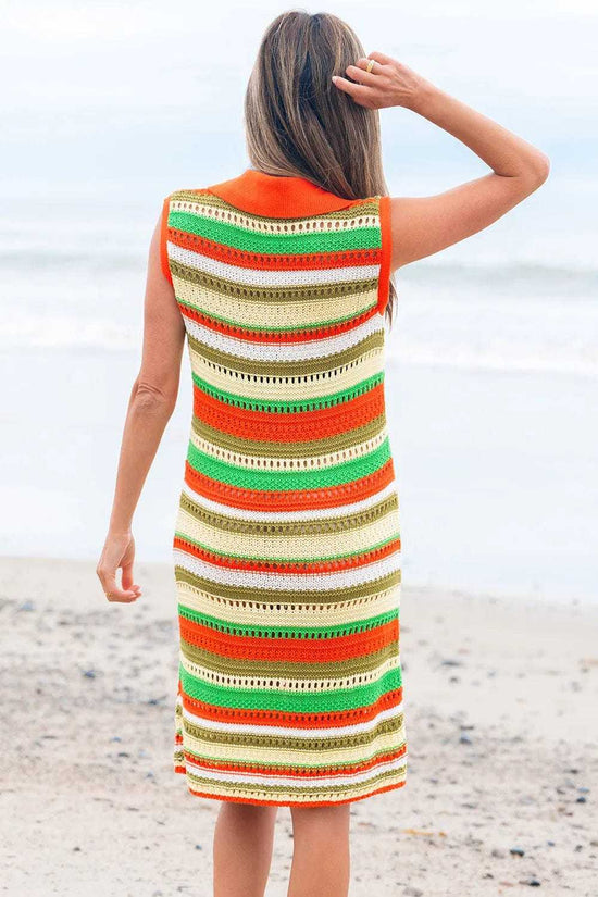 Sweater Dresses LaceStripe Crochet Dress