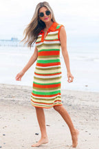 Sweater Dresses LaceStripe Crochet Dress