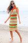 Sweater Dresses LaceStripe Crochet Dress