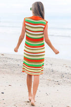 Sweater Dresses LaceStripe Crochet Dress