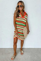 Sweater Dresses LaceStripe Crochet Dress