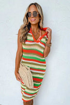 Sweater Dresses LaceStripe Crochet Dress