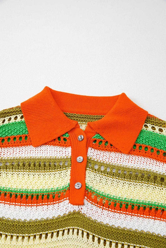 Sweater Dresses LaceStripe Crochet Dress