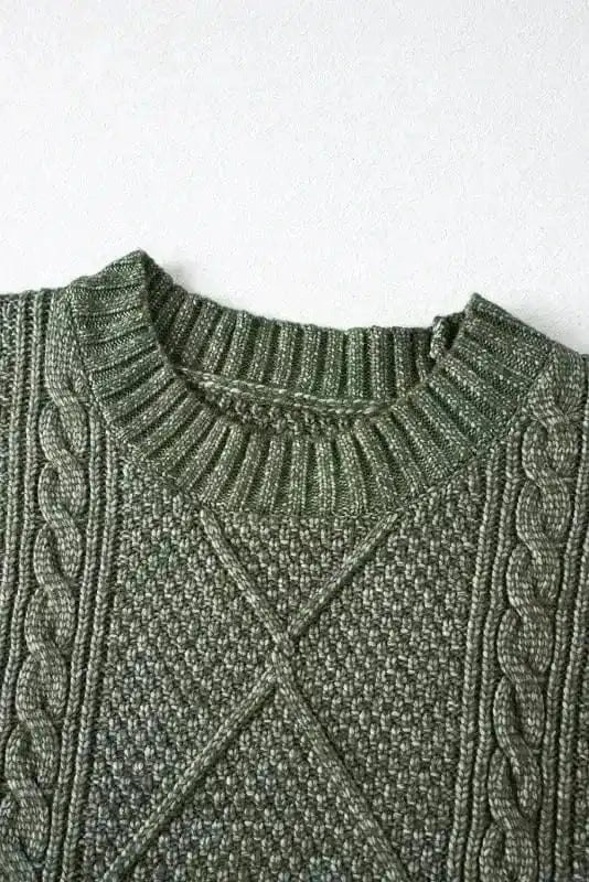 Sweater Dresses Loose Fit Jumper Dress - Cable Knit Drop Shoulder