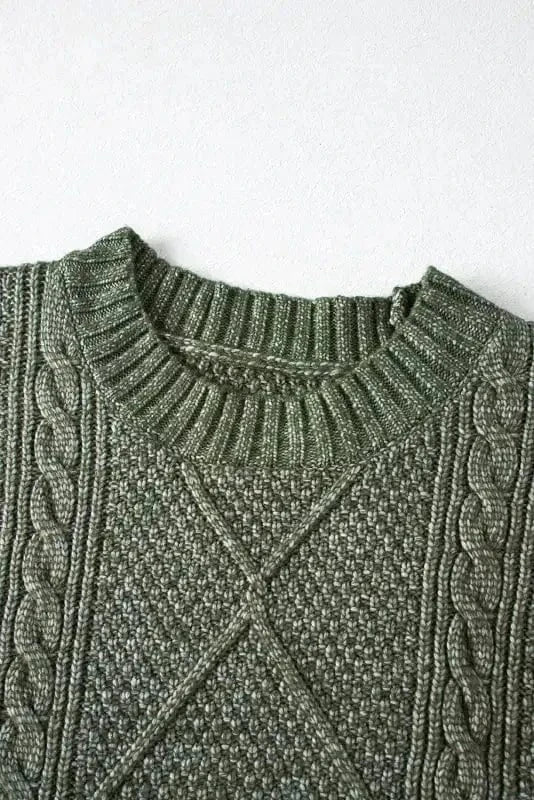 Sweater Dresses Loose Fit Jumper Dress - Cable Knit Drop Shoulder