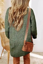 Sweater Dresses Loose Fit Jumper Dress - Cable Knit Drop Shoulder