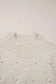 Sweater Dresses Pearl Beaded Jumper Dress - High Neck Bodycon