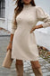 Sweater Dresses Pearl Beaded Jumper Dress - High Neck Bodycon