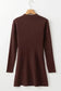Sweater Dresses Slim Fit Jumper Dress - Coffee Mock Neck Side Slit