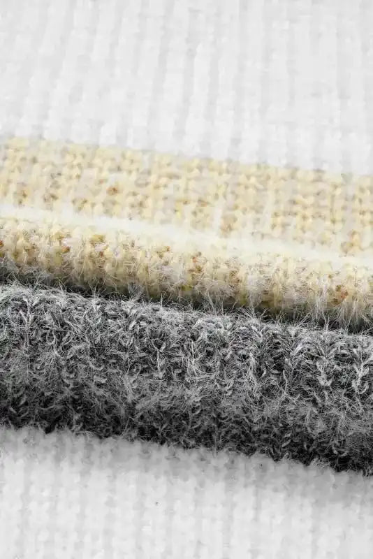 Sweater Dresses Stripe Jumper Dress - Bubble Sleeve Loose Fit