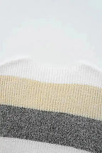 Sweater Dresses Stripe Jumper Dress - Bubble Sleeve Loose Fit