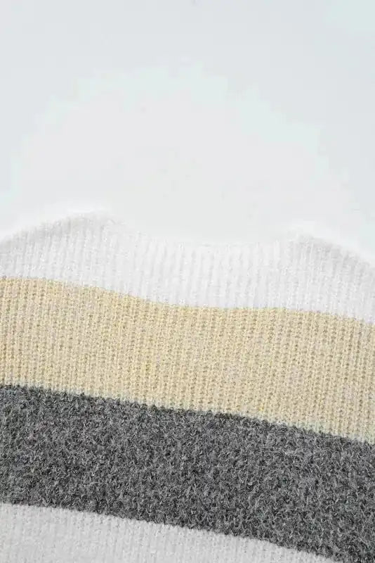 Sweater Dresses Stripe Jumper Dress - Bubble Sleeve Loose Fit