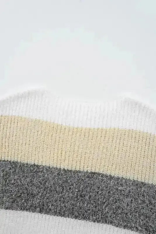 Sweater Dresses Stripe Jumper Dress - Bubble Sleeve Loose Fit
