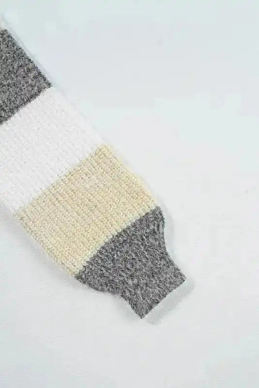 Sweater Dresses Stripe Jumper Dress - Bubble Sleeve Loose Fit