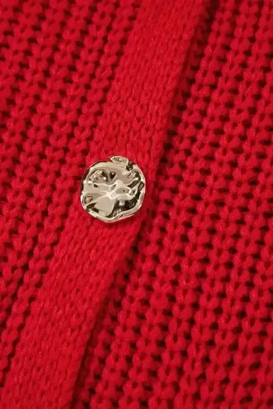 Sweater Vests Chunky Knit Vest - Side Pockets Buttoned