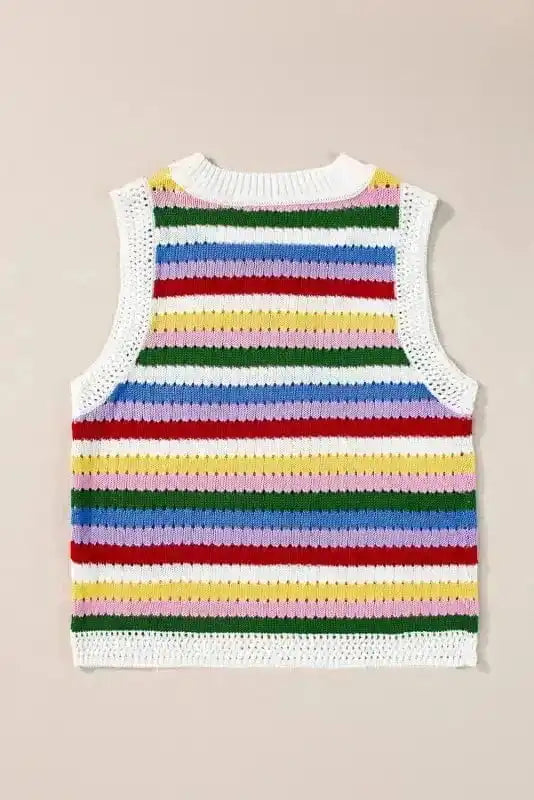 Sweater Vests Colorplay Eyelet Sweater Vest