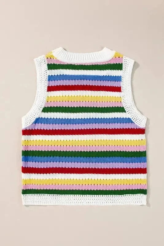Sweater Vests Colorplay Eyelet Sweater Vest