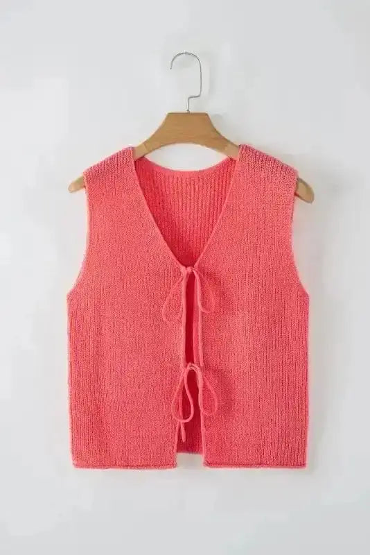 Sweater Vests Elegant Lace-Up Cosy Vest - Stylish and Comfortable