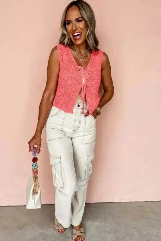 Sweater Vests Elegant Lace-Up Cosy Vest - Stylish and Comfortable