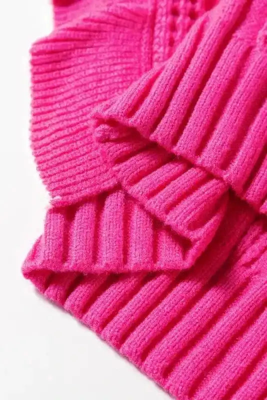 Sweater Vests Ruffled Rose Sweater Vest