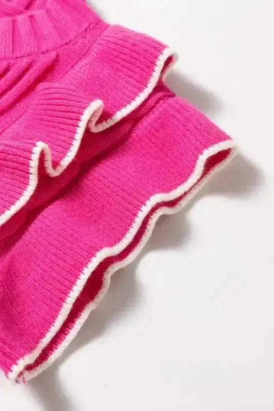 Sweater Vests Ruffled Rose Sweater Vest
