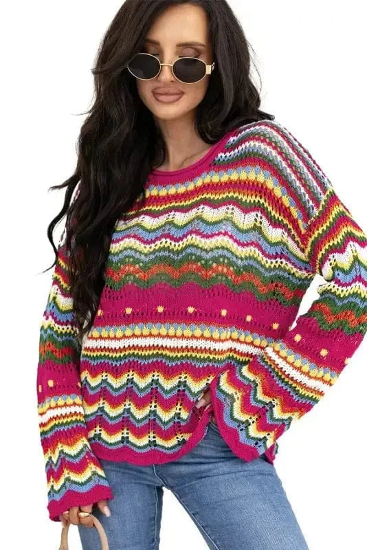 Sweaters Artisanal Stripe Knit Jumper