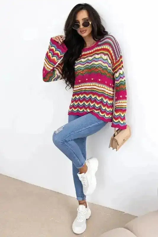 Sweaters Artisanal Stripe Knit Jumper