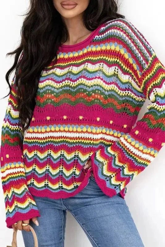 Sweaters Artisanal Stripe Knit Jumper