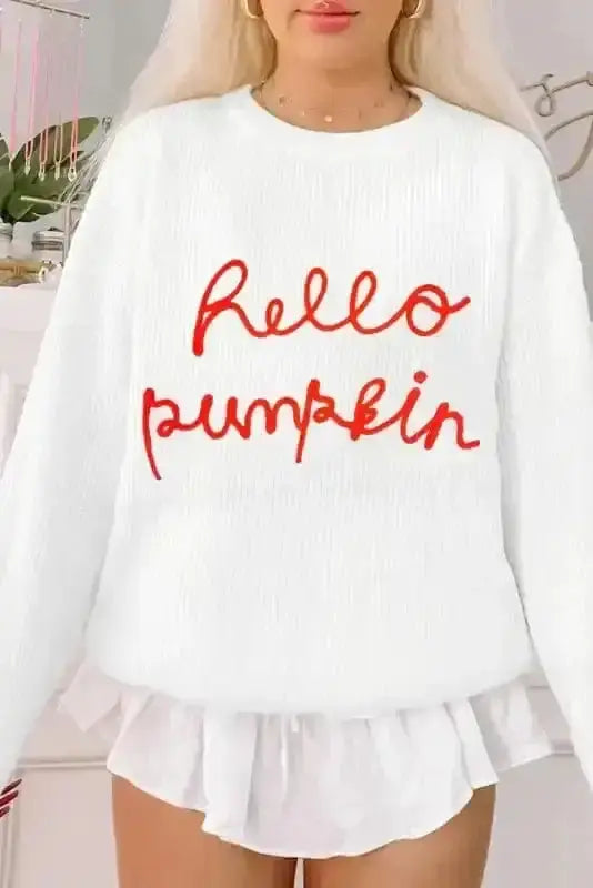 Sweaters Autumn Charm - Hello Pumpkin Graphic Sweater