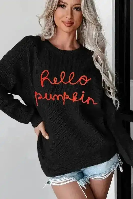 Sweaters Autumn Charm - Hello Pumpkin Graphic Sweater