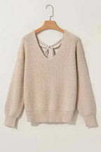 Sweaters Back Bow Knit Sweater