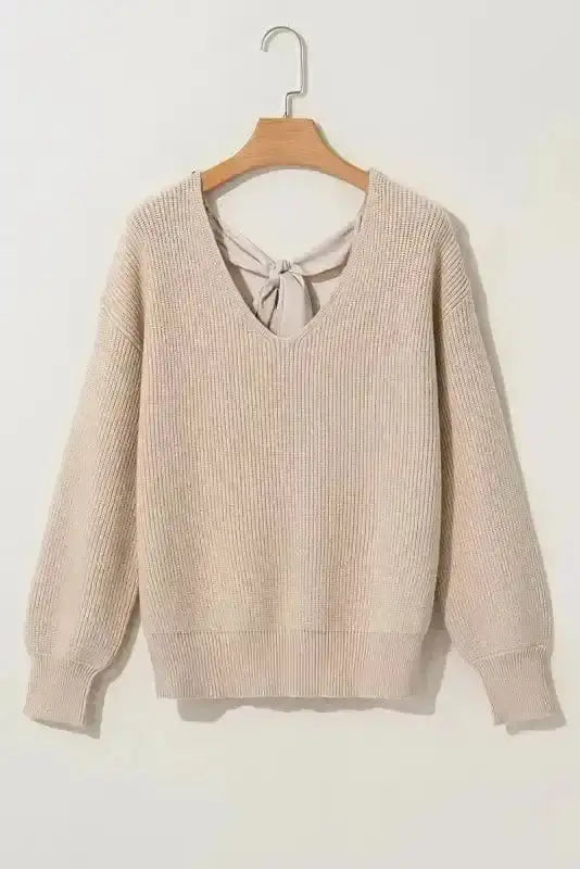 Sweaters Back Bow Knit Sweater