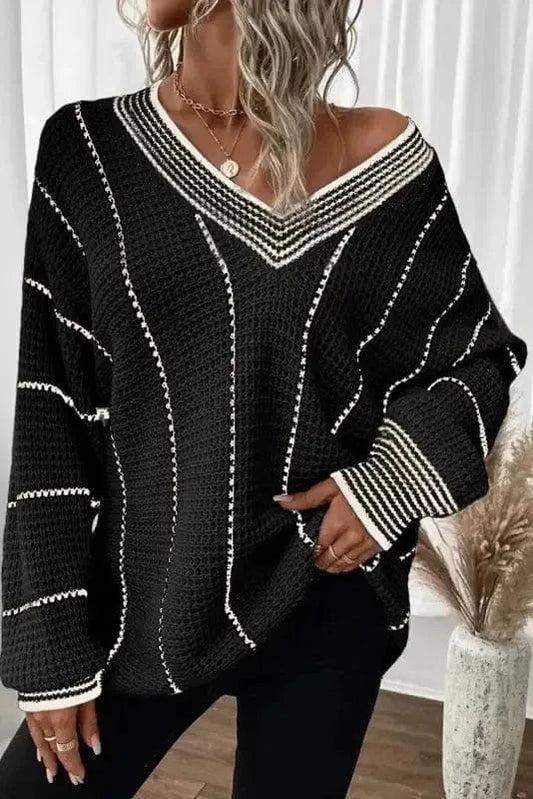 Sweaters Black / S / 100%Acrylic Bumblebee Slouchy Sweater