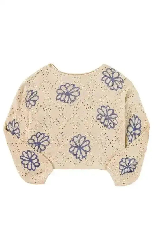 Sweaters Blossom Beige Eyelet Sweater