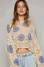 Sweaters Blossom Beige Eyelet Sweater