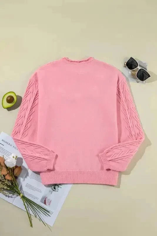 Sweaters Blossom Weave Notched Sweater