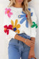 Sweaters Blossom White Floral Crewneck Sweater