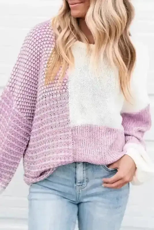 Bonbon tie back short sleeve knit sweater front view — Fashionfitz UK