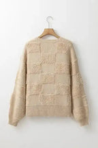 Sweaters Checkered Sherpa Loose Sweater