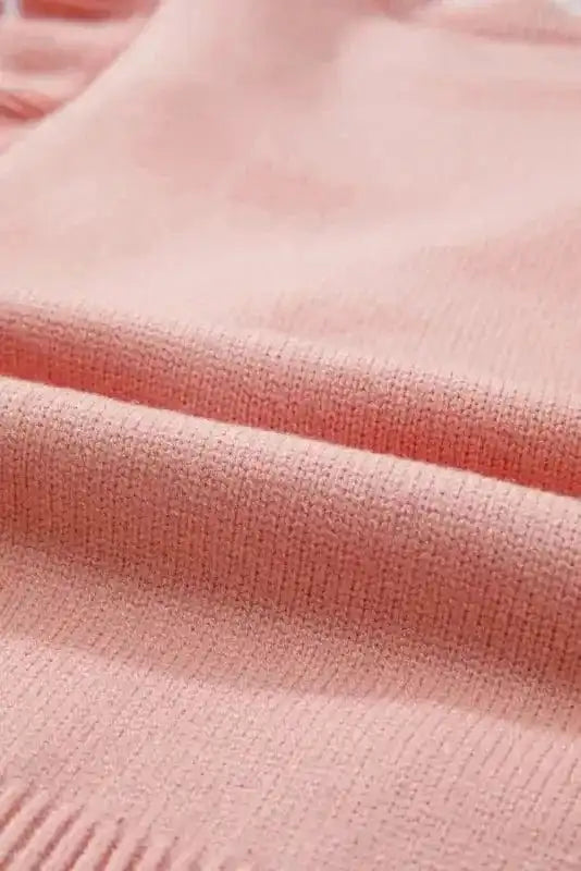 Sweaters Chic Blush Ruffle Bow Sweater