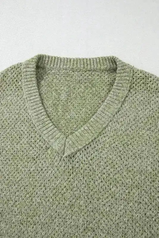 Sweaters Chic Eyelet Charm - V-Neck Sweater