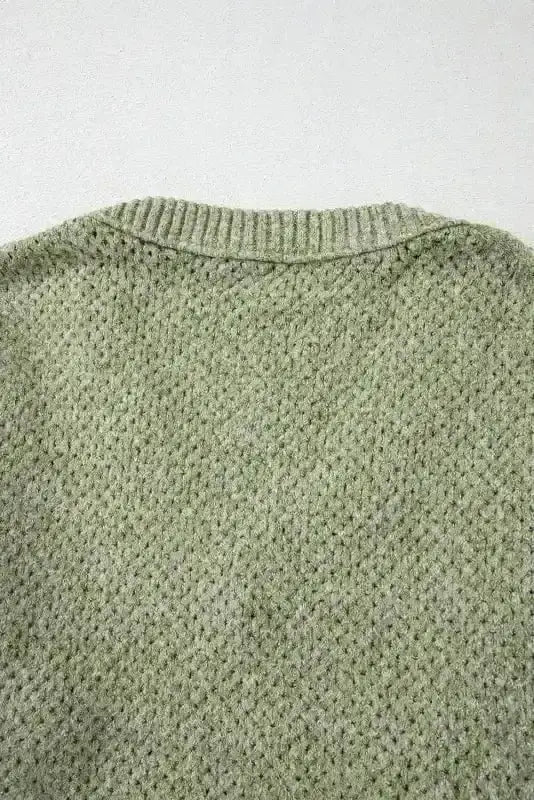 Sweaters Chic Eyelet Charm - V-Neck Sweater