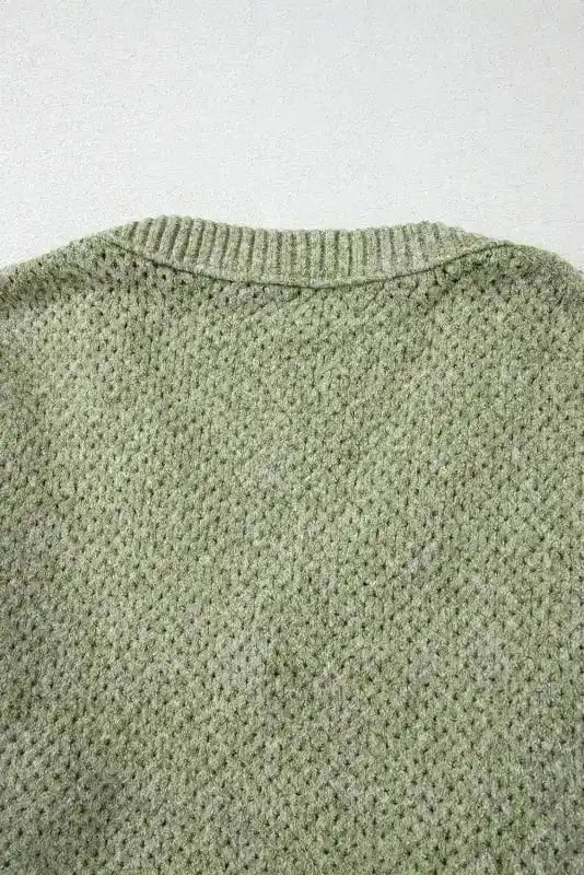 Sweaters Chic Eyelet Charm - V-Neck Sweater