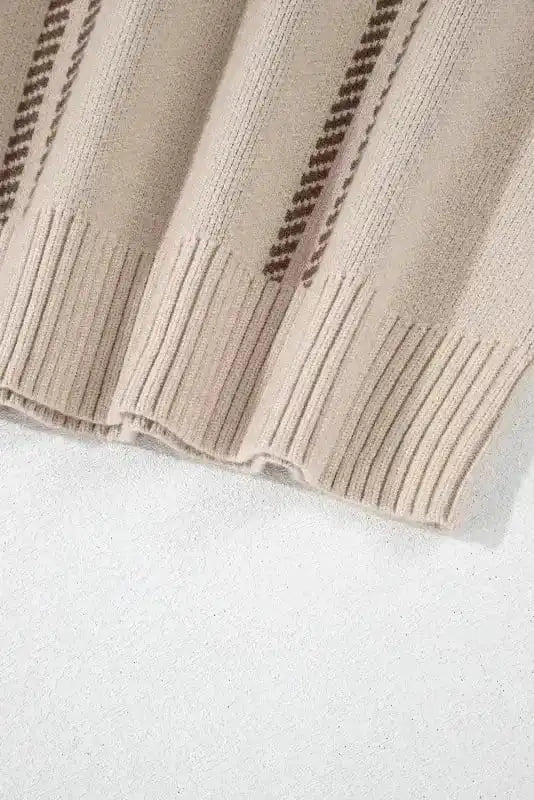 Sweaters Cozy Khaki Plaid Knit Sweater