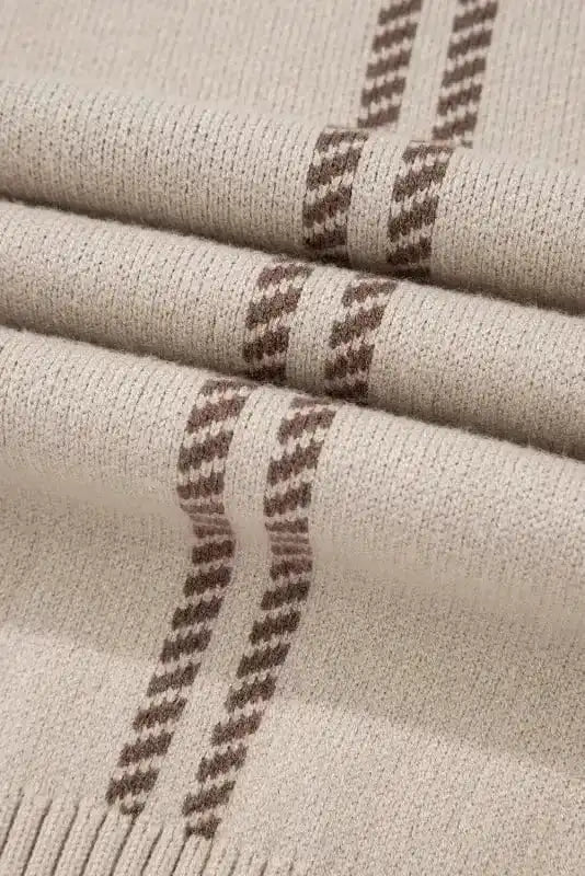 Sweaters Cozy Khaki Plaid Knit Sweater