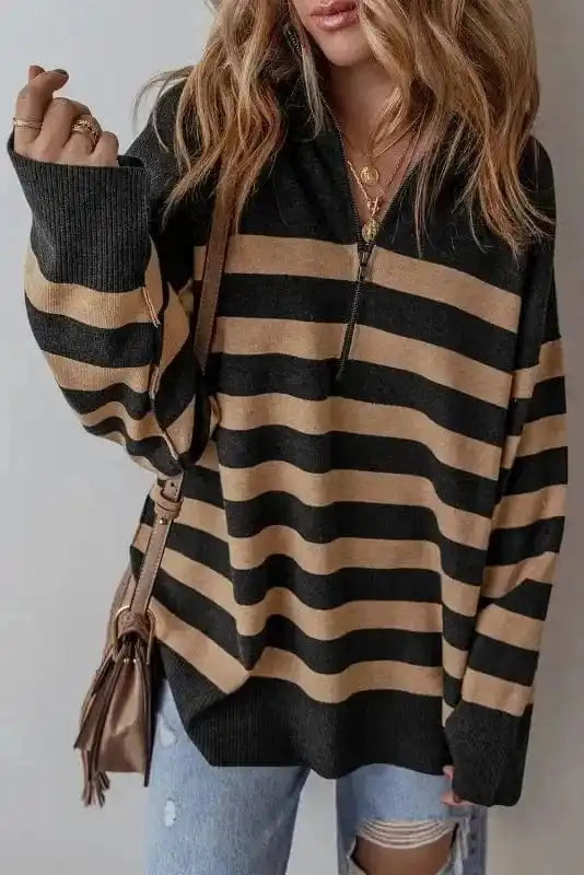 Sweaters CozyStripes Oversized Zip Sweater