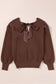 Sweaters Elegant Noir Lantern-Sleeve Sweater