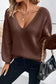 Sweaters Elegant Noir Lantern-Sleeve Sweater